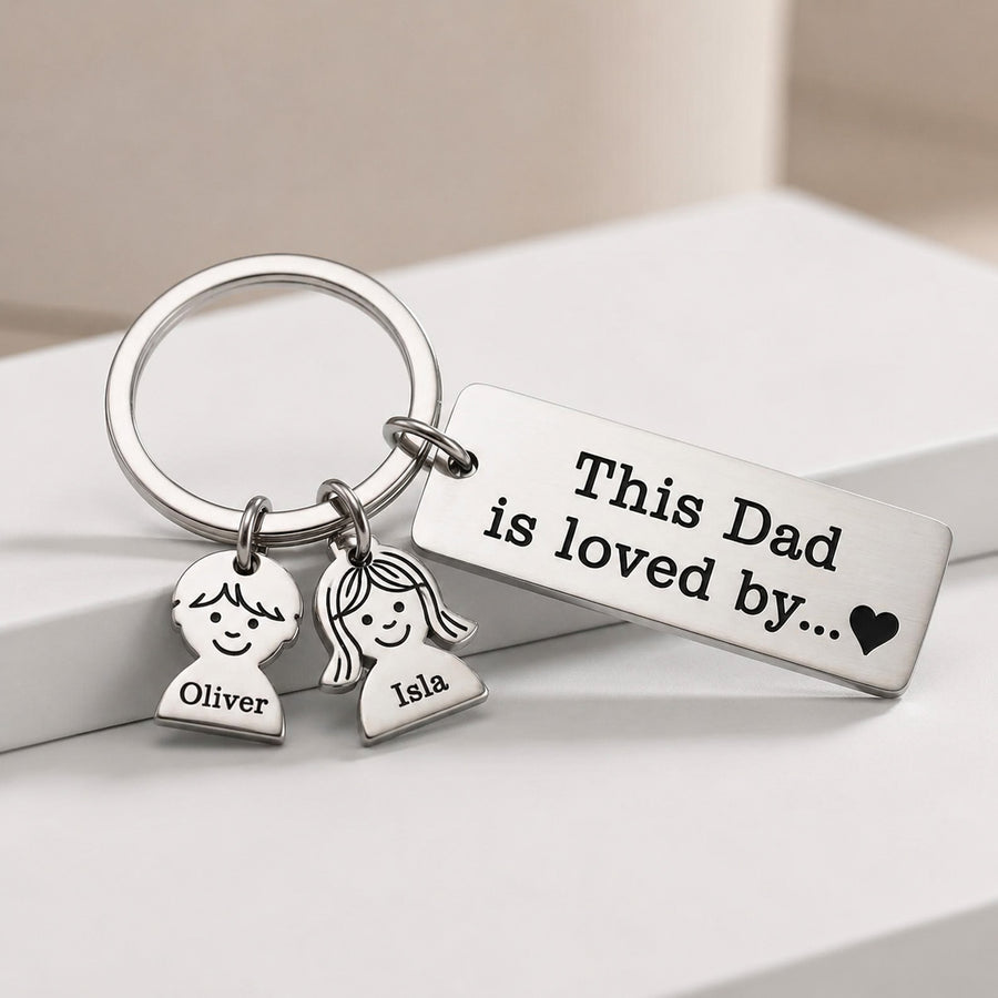 Custom Name Keychain Gift -Gift for Dad, Grandpa, Mom
