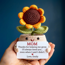 Personalisiertes Blumen-HΓ€kelgeschenk zum Muttertag