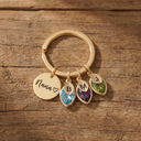 Custom Initials & Birthstone Keychain Gift For Mom, Grandma