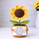 Thanks for helping me grow - Custom Crochet Flower Teacher Appreciation Gift - Permagift