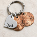 Custom Initials Penny Keychain - Gift For Dad
