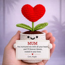 Custom Heart Flower Crochet Gift For Mum, Nan, Dad - Permagift