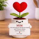 Custom Heart Flower Crochet Gift For Mum, Nan, Dad - Permagift