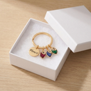 Custom Initials & Birthstone Keychain Gift For Mom, Grandma