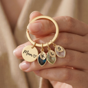 Custom Initials & Birthstone Keychain Gift For Mom, Grandma