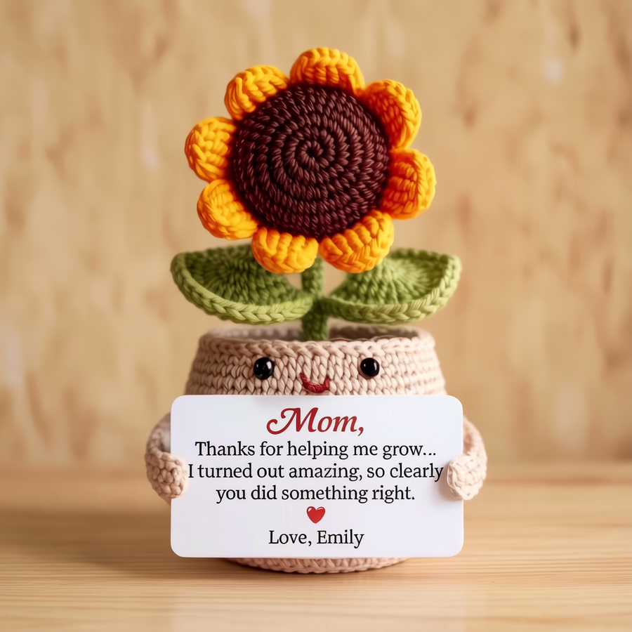 Individuelles lustiges Blumen-Häkelgeschenk zum Muttertag