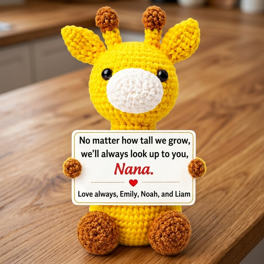 Custom Giraffe Crochet Gift For Mom, Grandma
