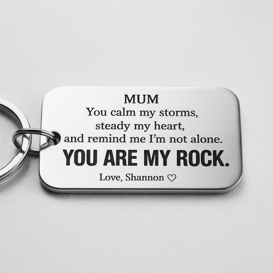 You Are My Rock Custom Keychain - Permagift