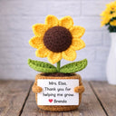 Thanks for helping me grow - Custom Crochet Flower Teacher Appreciation Gift - Permagift