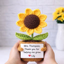 Thanks for helping me grow - Custom Crochet Flower Teacher Appreciation Gift - Permagift